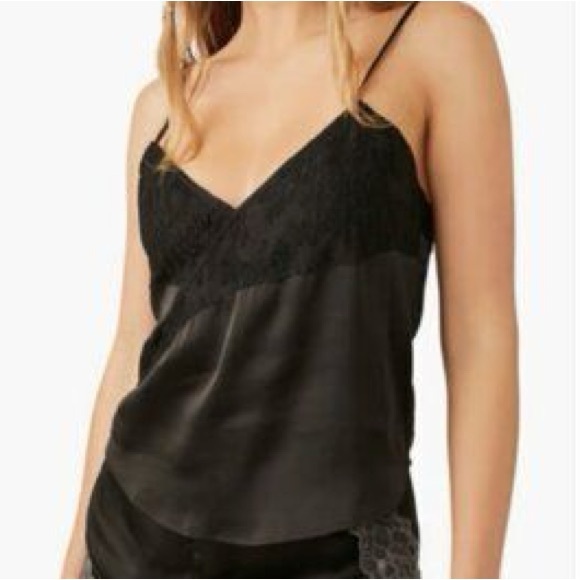 Free People Other - Free People intimate NWT black satin tank top XS
